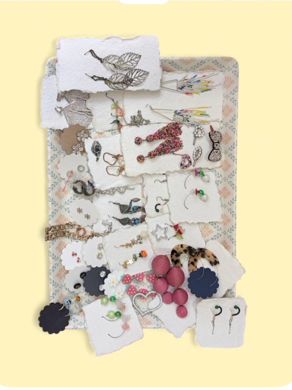 Assorted Women’s Fashion Earrings in Pink, Green, Gold and Tortoise